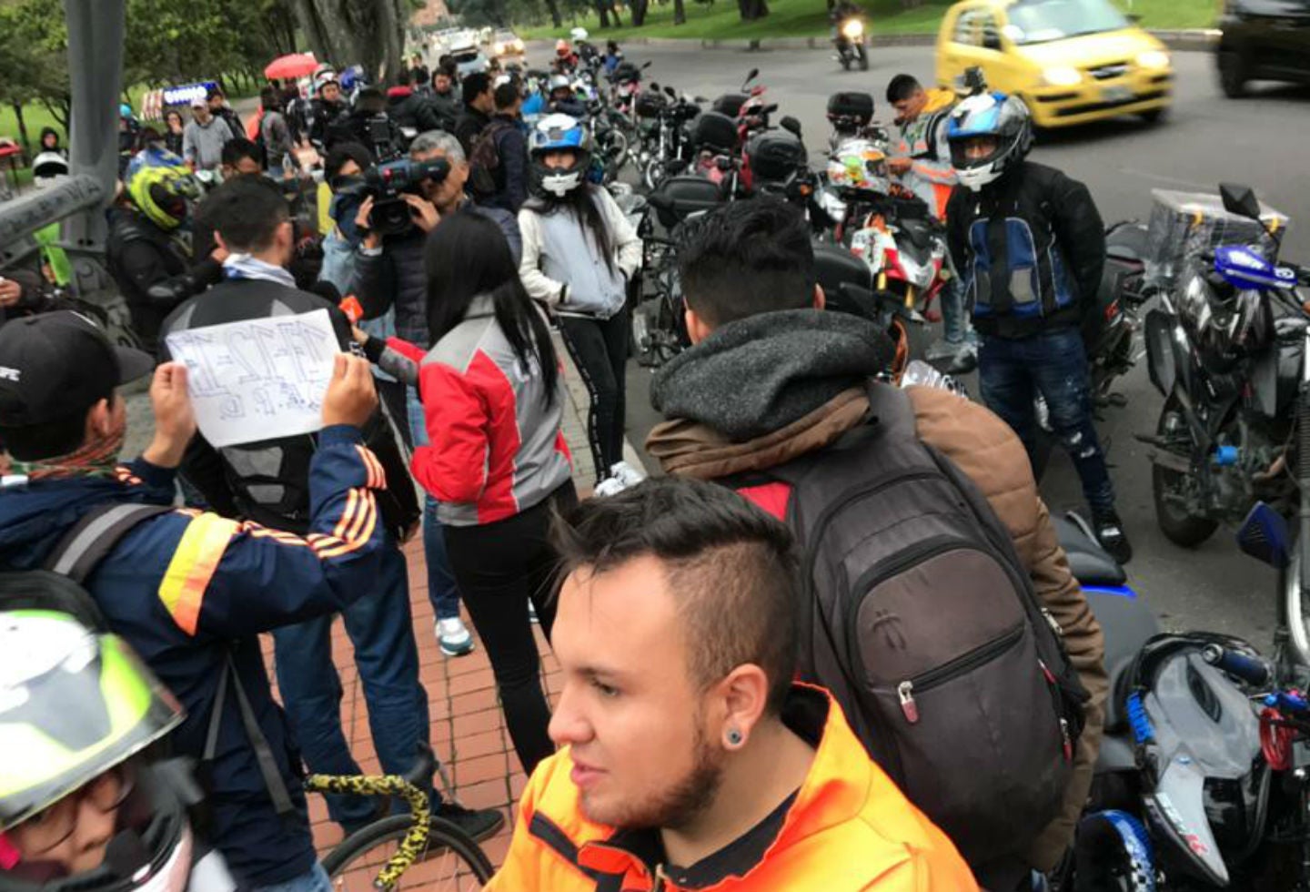 Protesta de motociclistas en Bogotá