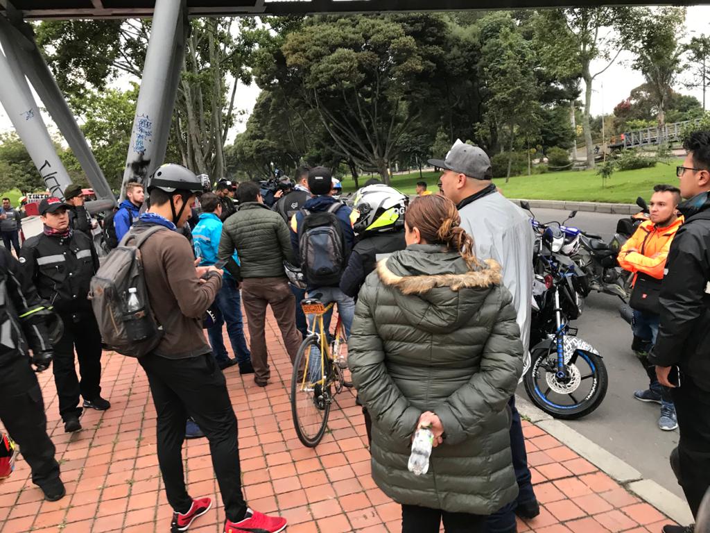 Protesta de motociclistas en Bogotá