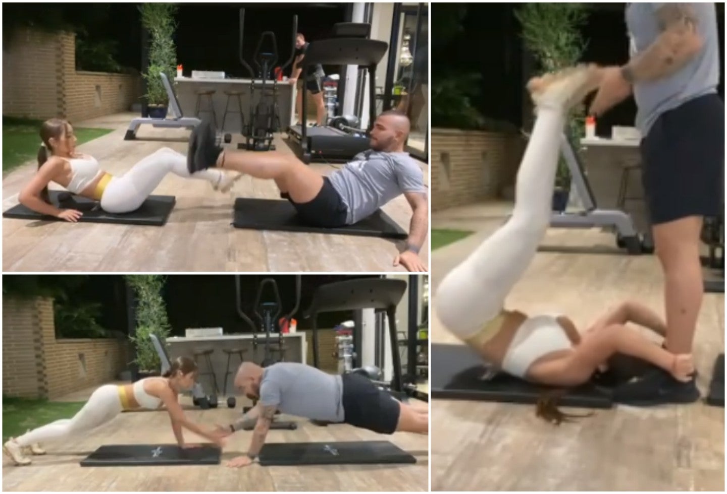 Paola Jara y Jessi Uribe haciendo ejercicio