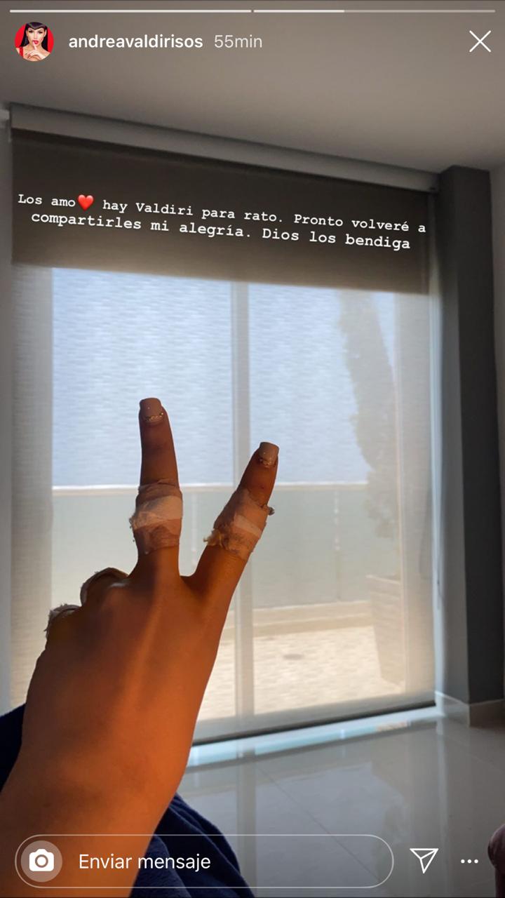 Captura del Instagram de Andrea Valdiri
