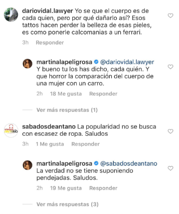 Captura del Instagram de Martina La Peligrosa