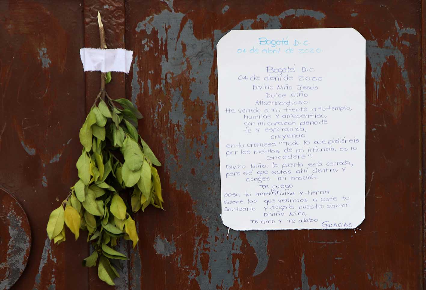 Iglesias-Domingo de Ramos en Bogotá durante cuarentena