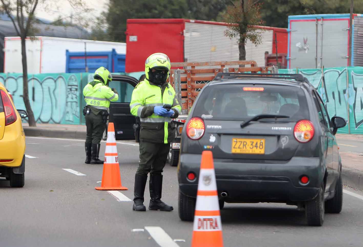 Retén de Policía en Bogotá