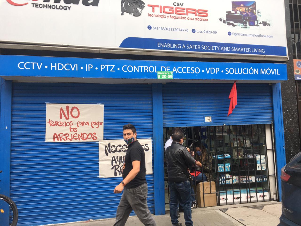 Comerciantes del centro de Bogotá.