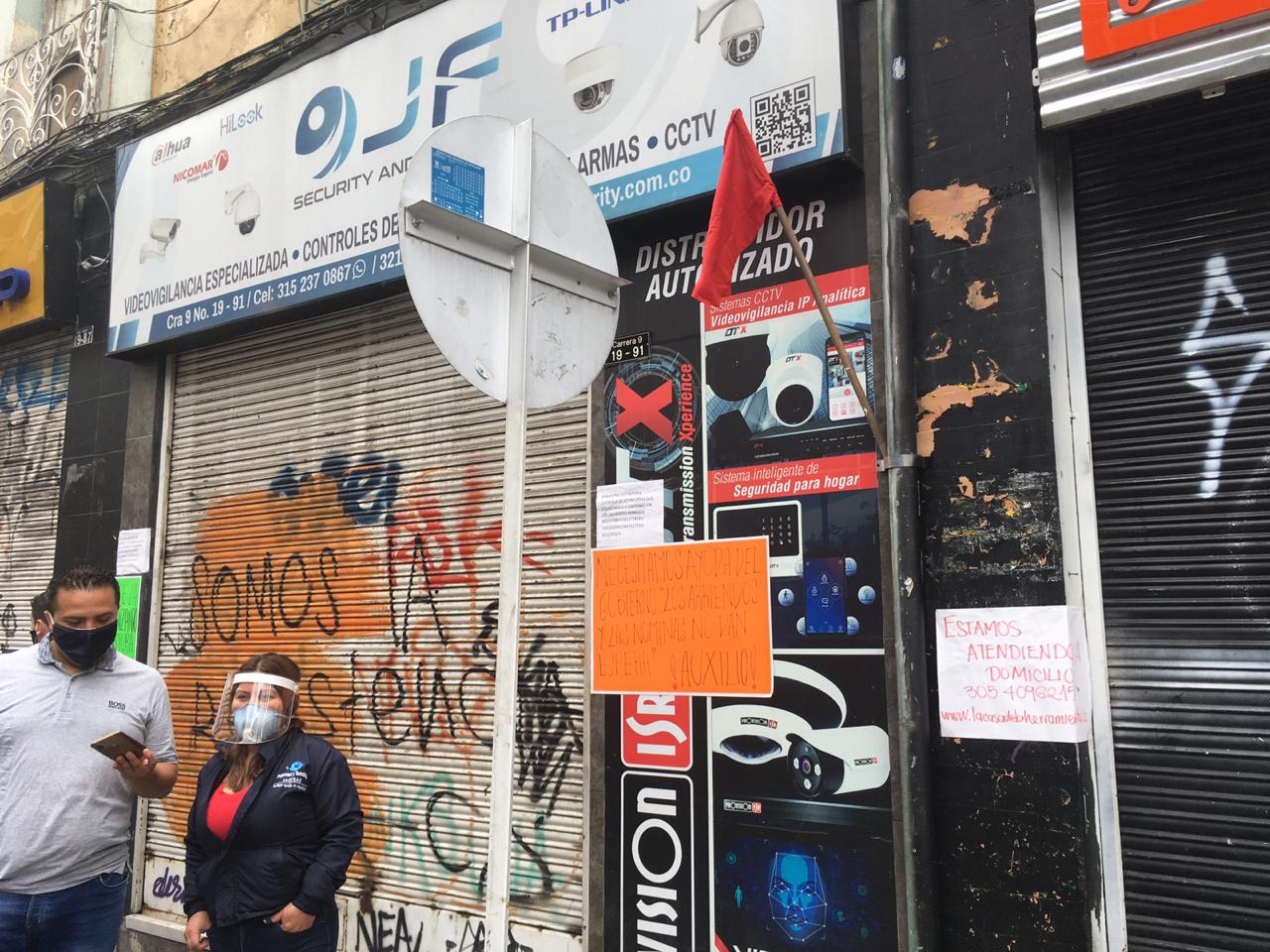 Comerciantes del centro de Bogotá.