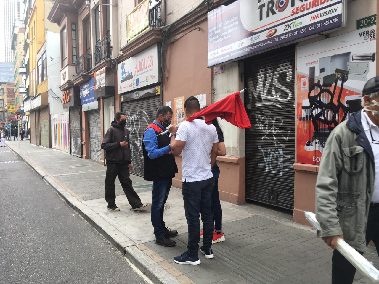 Comerciantes del centro de Bogotá.