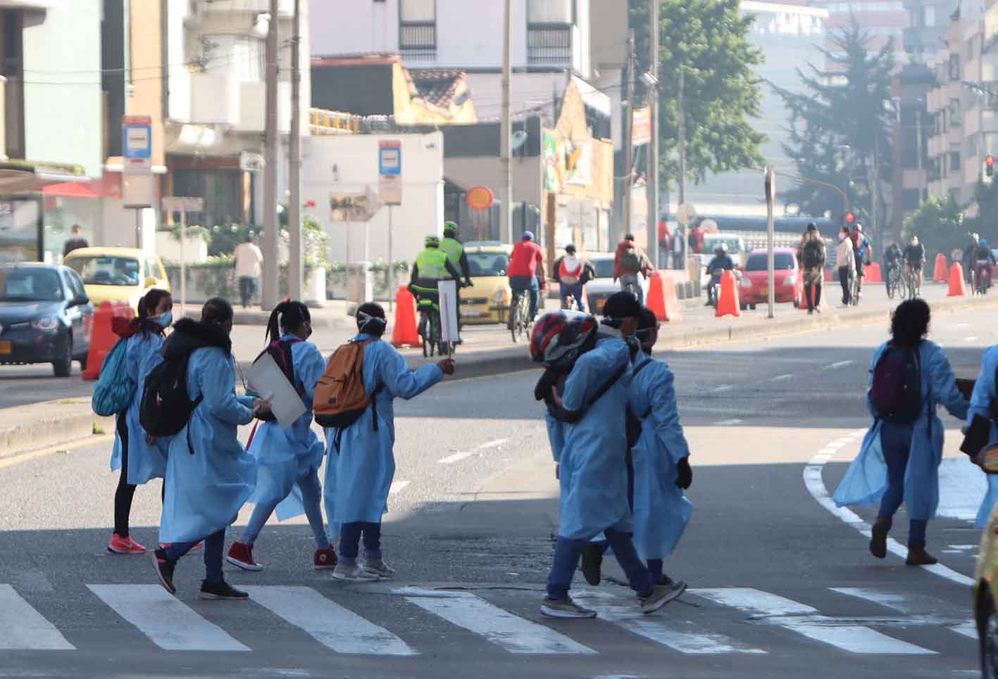 Desinfección en Chapinero / Alerta naranja en Bogotá por coronavirus