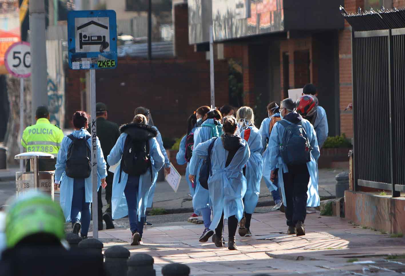 Desinfección en Chapinero / Alerta naranja en Bogotá por coronavirus