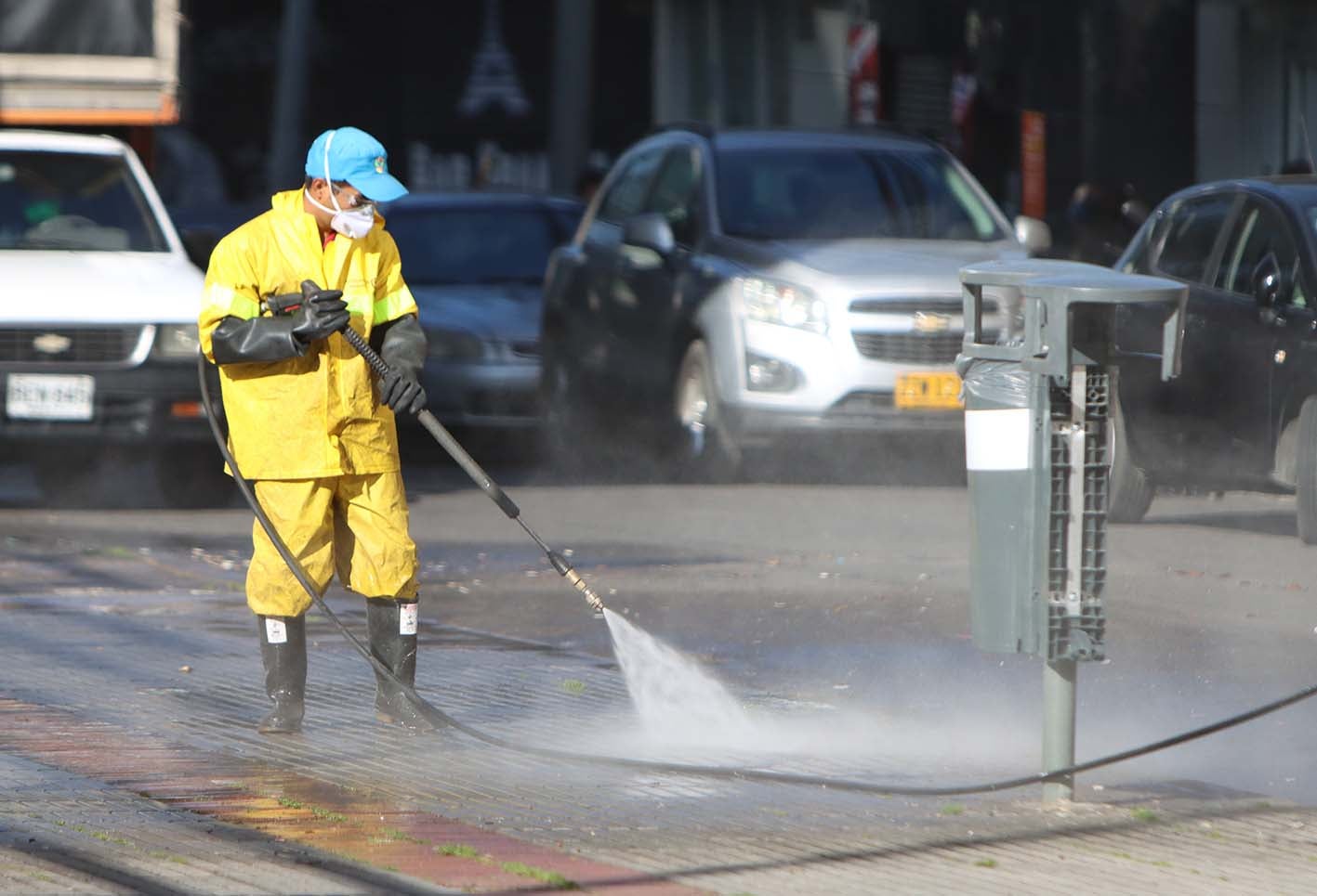 Desinfección en Chapinero / Alerta naranja en Bogotá por coronavirus