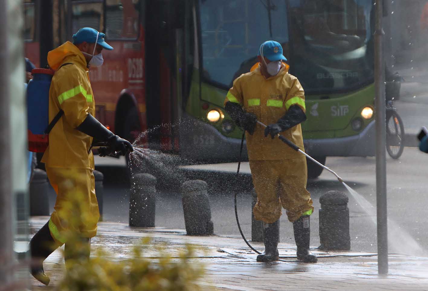 Desinfección en Chapinero / Alerta naranja en Bogotá por coronavirus