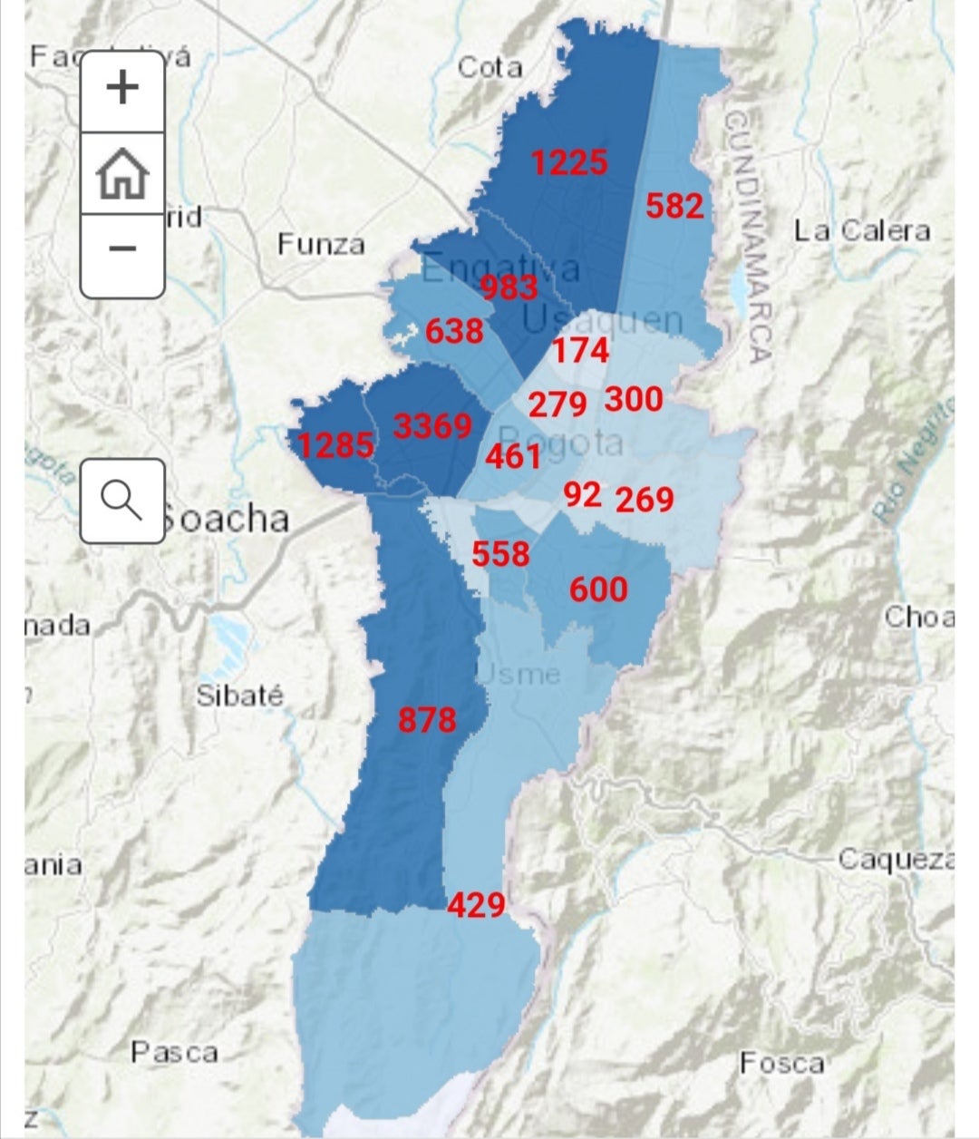 Cifras de contagios en Bogotá