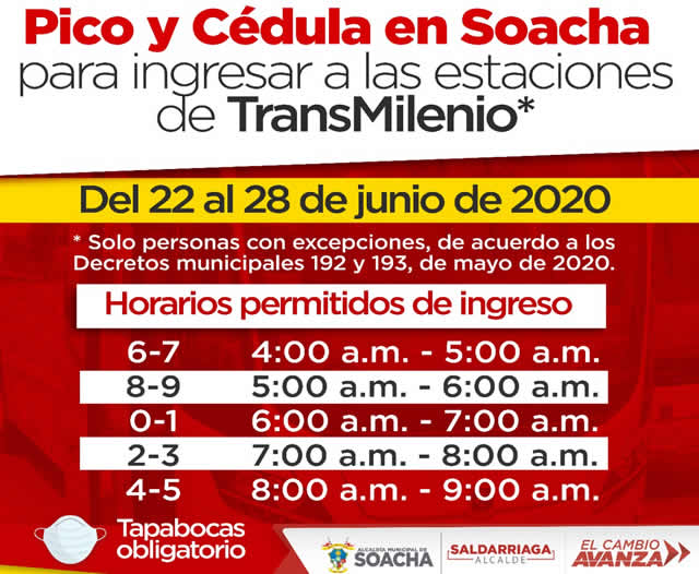 Pico y cédula Transmilenio