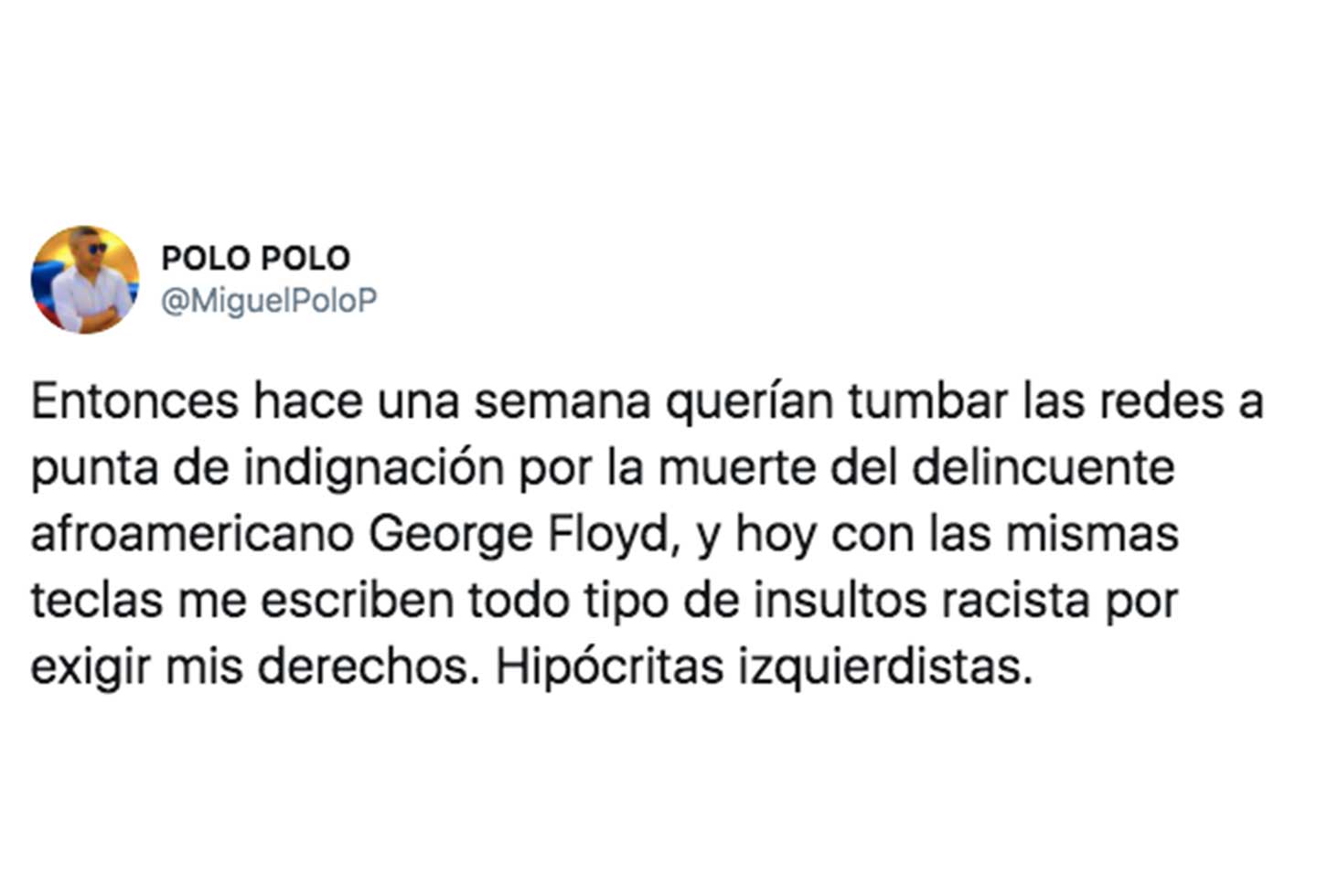 Trino de Miguel Polo por caso George Floyd