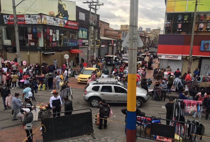 Vendedores en el sector de San Victorino, en Bogotá