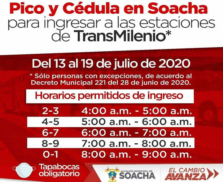 Pico y cédula en Transmilenio