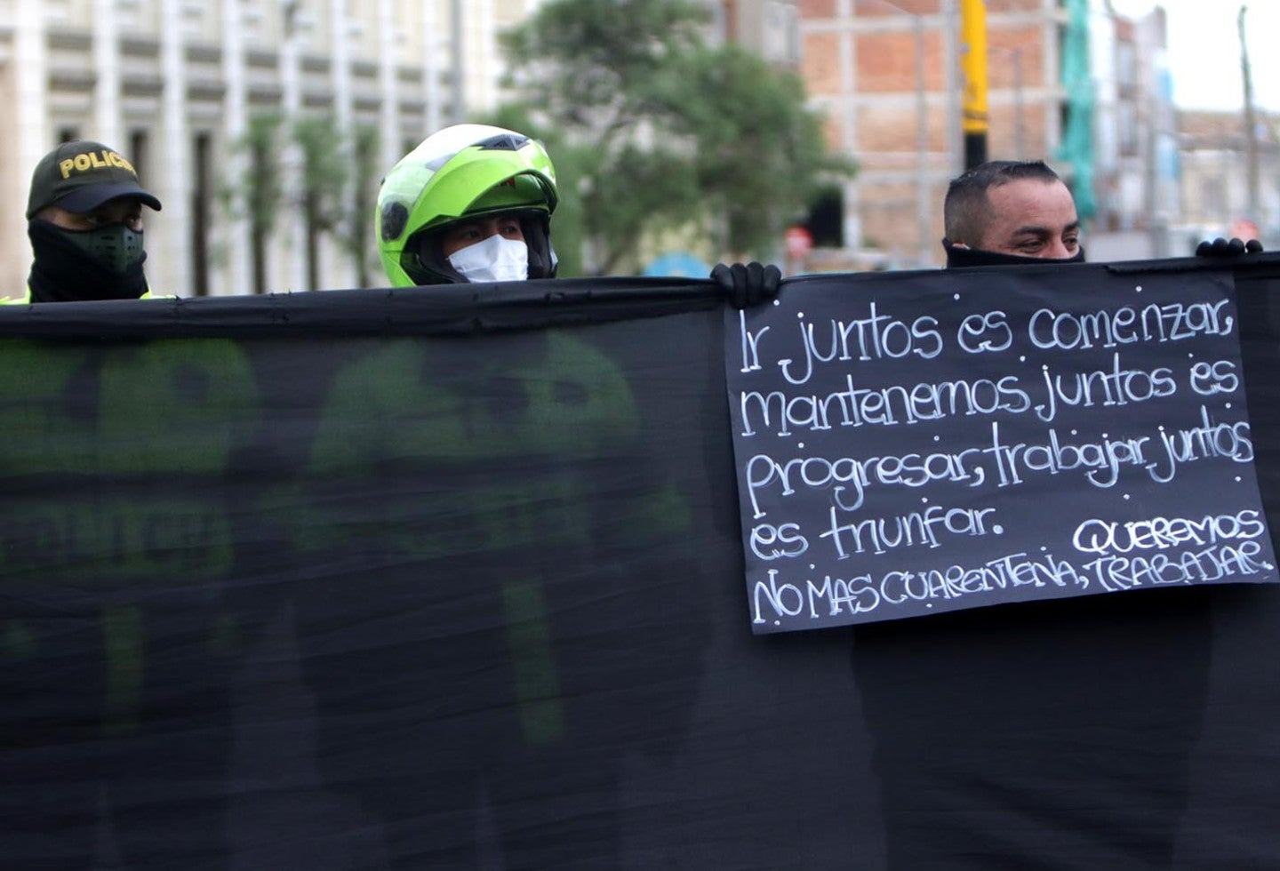 Protesta de comerciantes en Bogotá