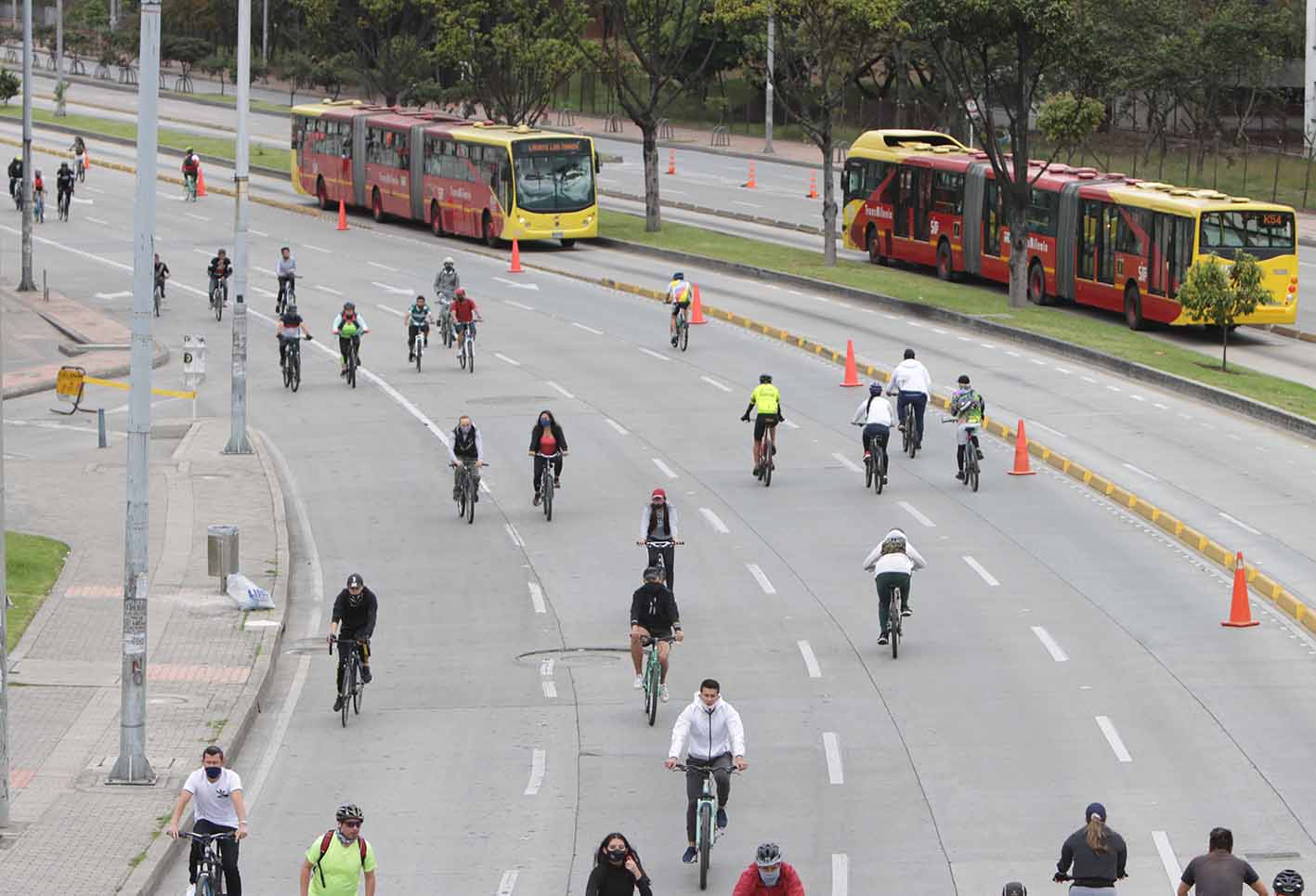 Ciclovía en Bogotá después de cuarentena, 30 de agosto de 2020