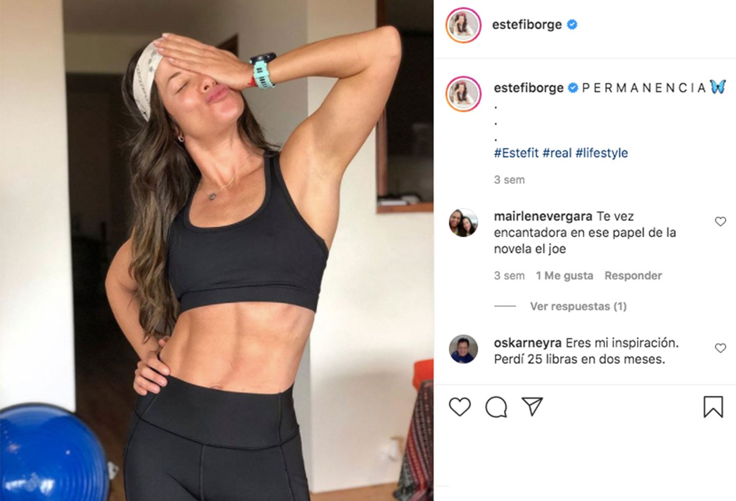 Estefanía Borge y los abdominales