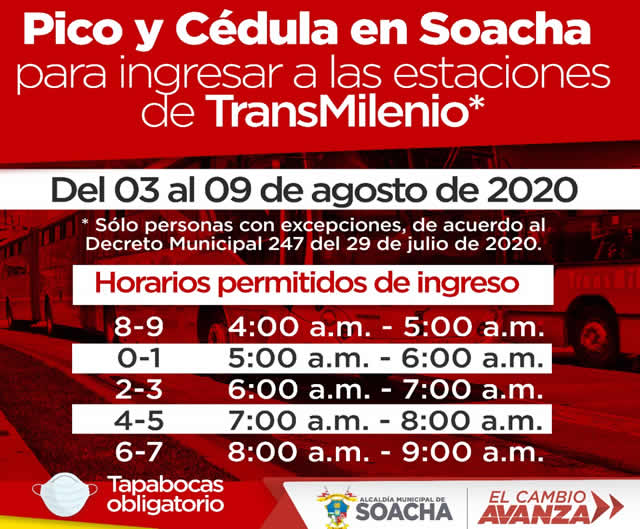 Pico y cédula Transmilenio