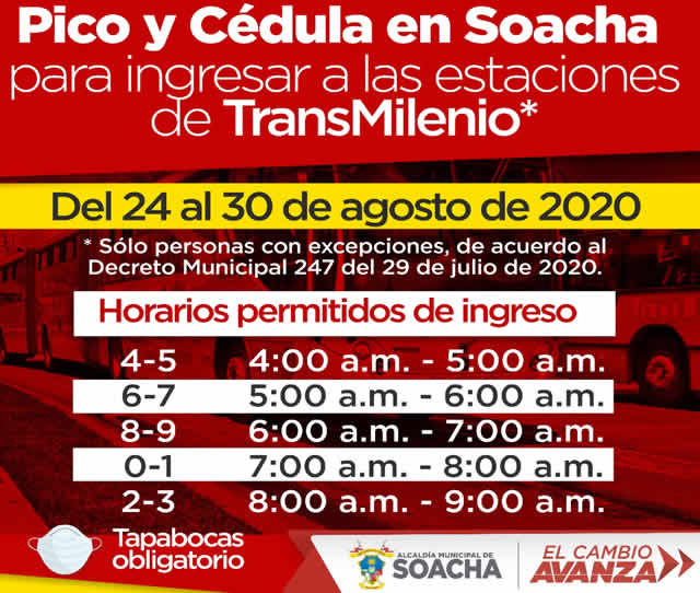 Pico y cédula en Transmilenio