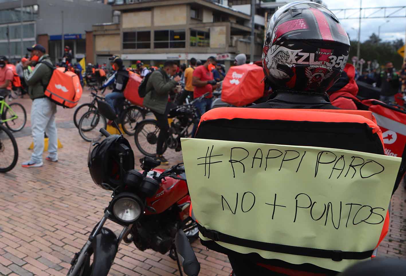 Protesta de rappitenderos en Bogotá