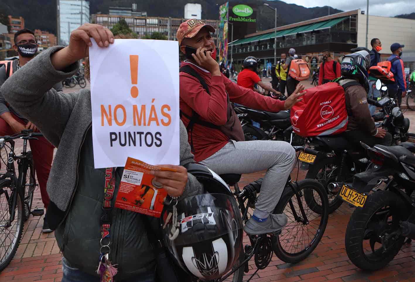 Protesta de rappitenderos en Bogotá