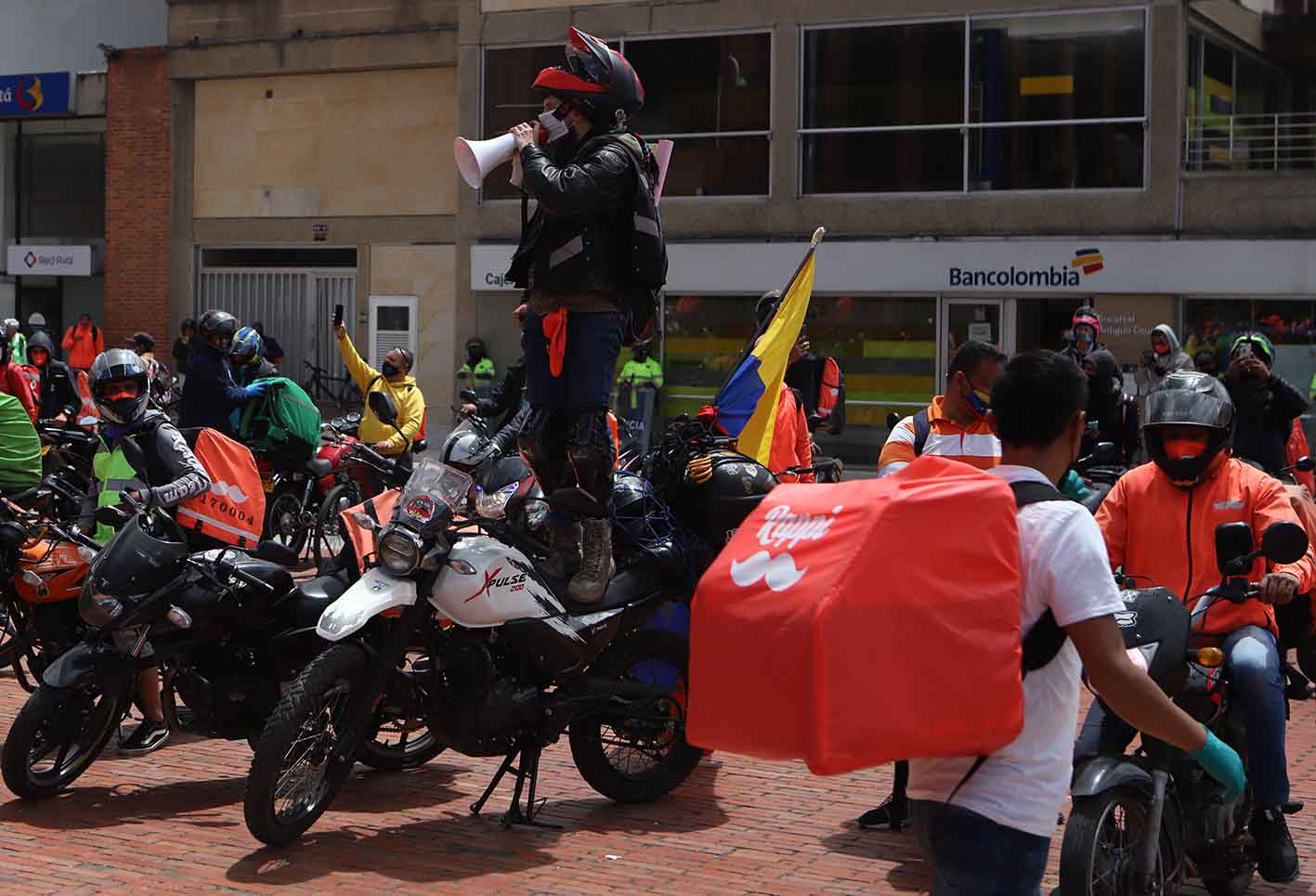 Protesta de rappitenderos en Bogotá
