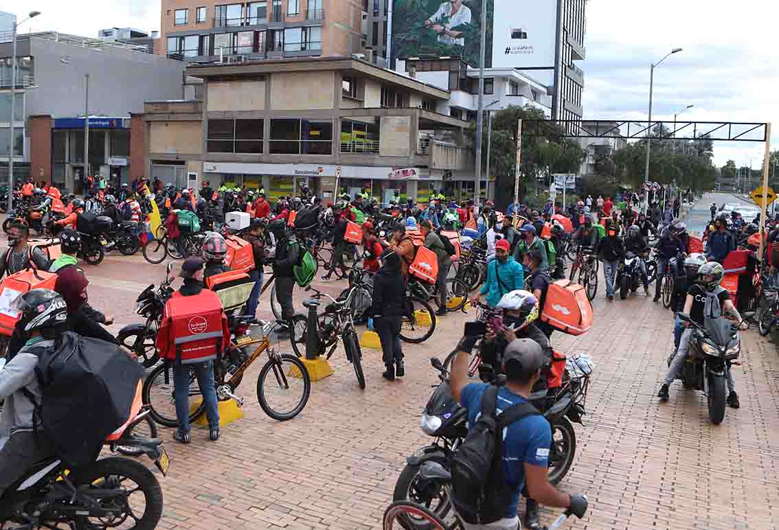 Protesta de rappitenderos en Bogotá