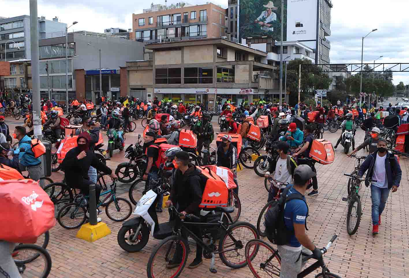 Protesta de rappitenderos en Bogotá