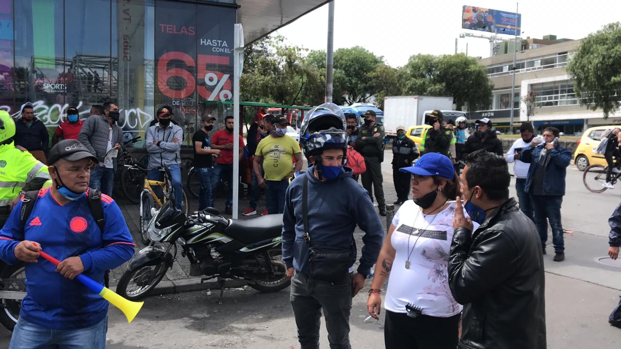 Comerciantes protestan en Bogotá por medidas de la Alcaldía en medio de la pandemia