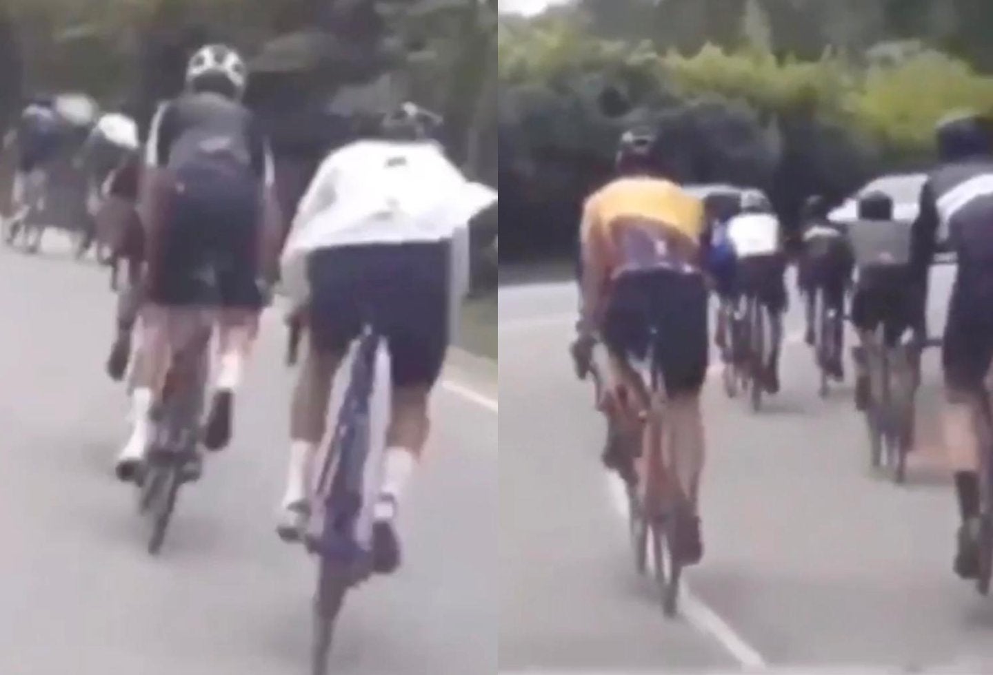 Conductora en Antioquia arremete contra los ciclistas