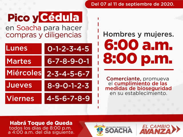 Pico y cédula en Soacha