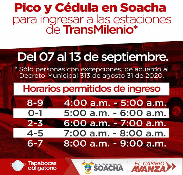 Pico y cédula en Transmilenio