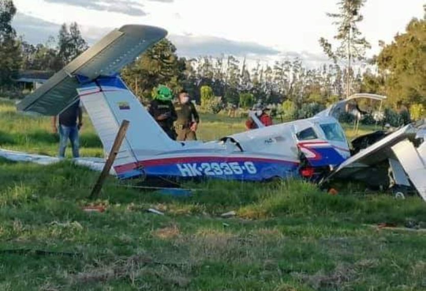 Avioneta accidentada en Ubaté