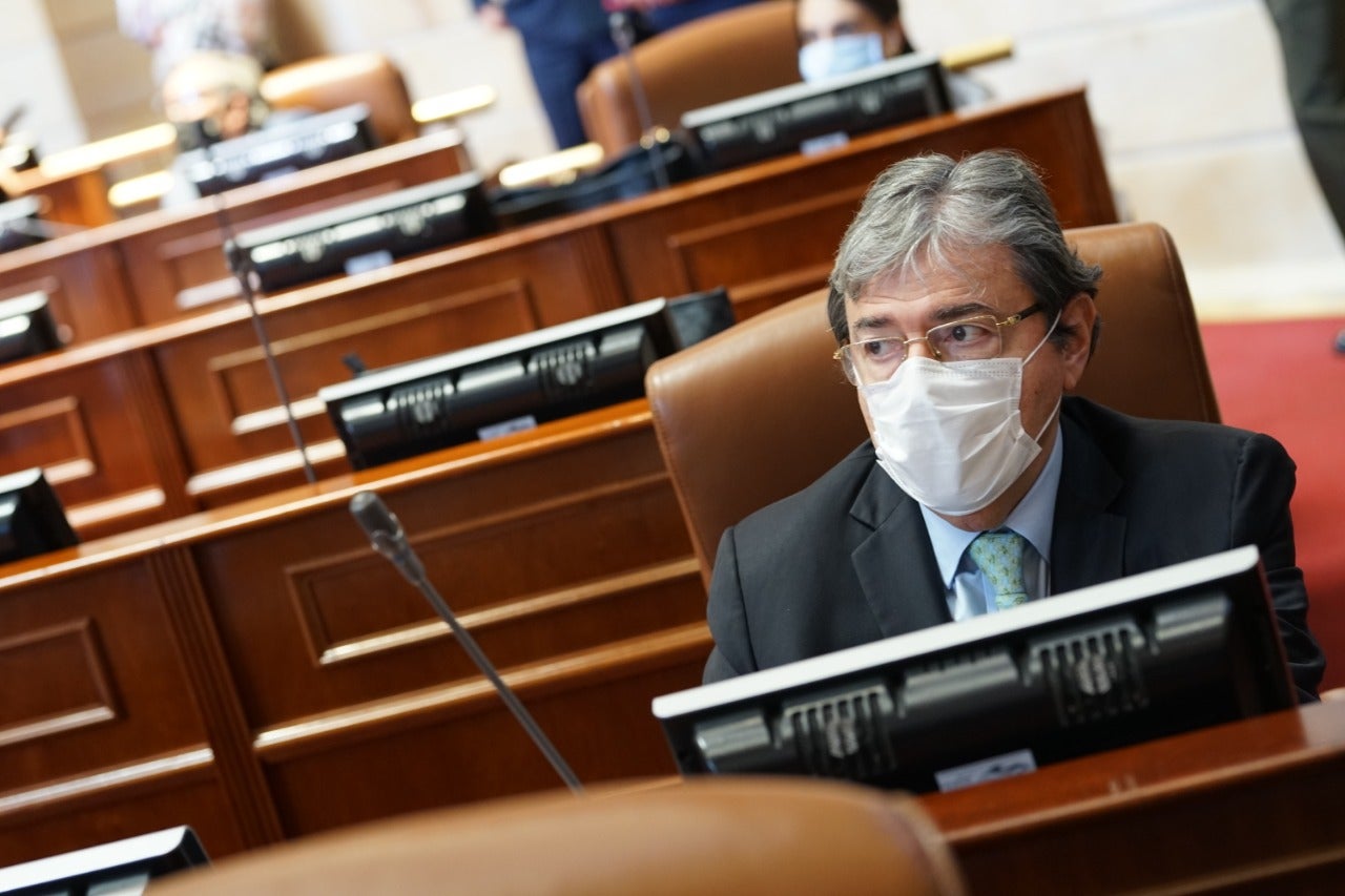 Carlos Holmes Trujillo en la votación de moción de censura en su contra.