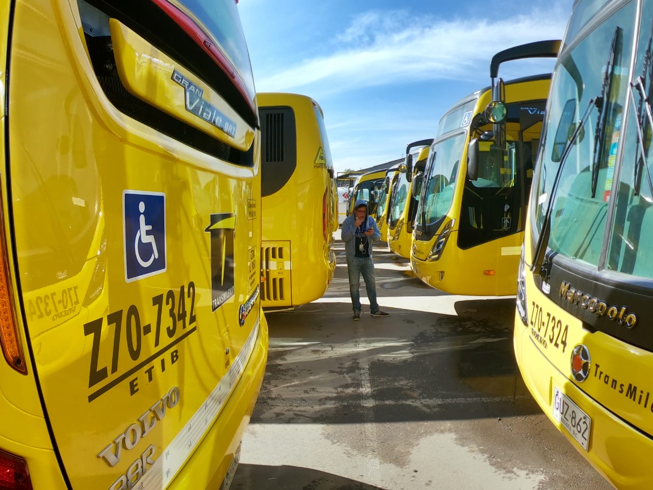 Nuevos buses amarillos de Transmilenio