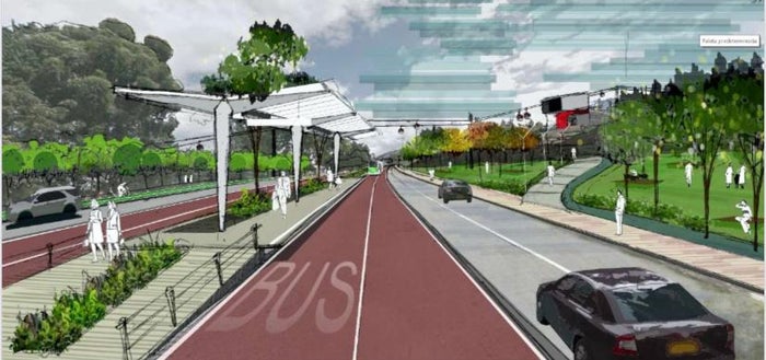 Diseño del "corredor verde" que iría por la Carrera Séptima de Bogotá