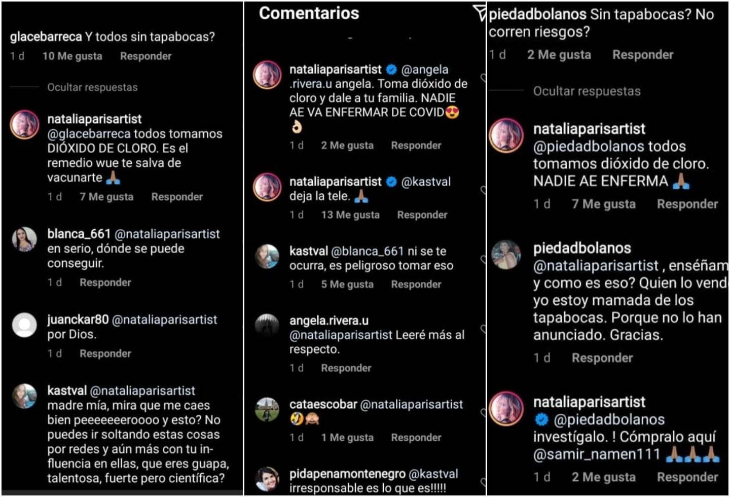 Natalia París irresponsable