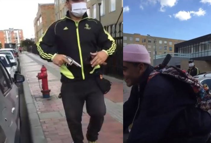 Hombre amenaza a grafiteros con revólver por pintar en su conjunto en Bogotá