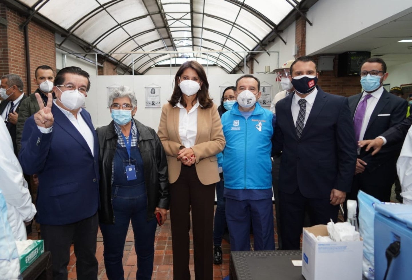 Ministro Fernando Ruíz, vicepresidenta Marta Lucía Ramírez y secretario de Salud, Alejandro Gómez