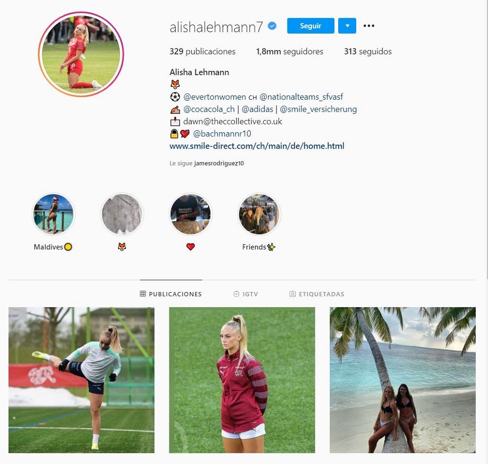 Captura de pantalla perfil Alisha Lehman