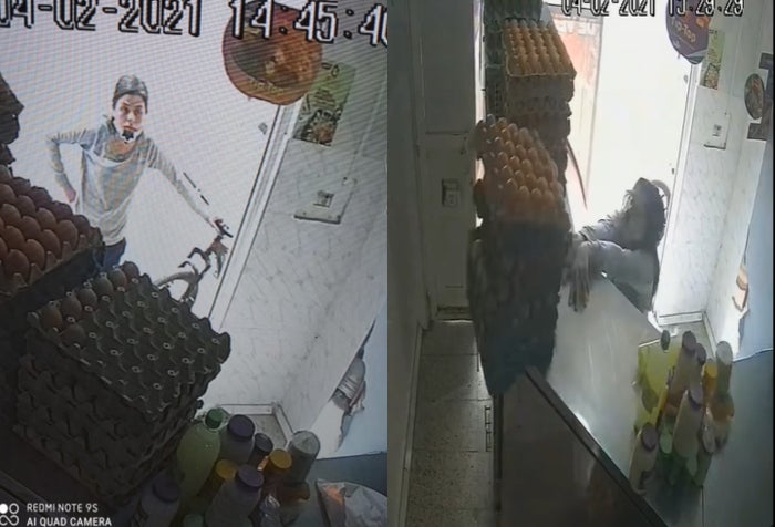 Vengativa mujer se metió en negocio de huevos y los rompió todos