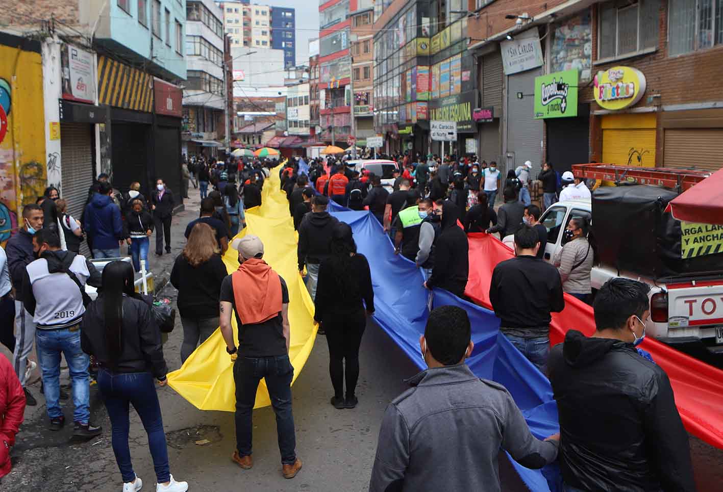 Comerciantes de San Victorino protestan por reactivación de madrugones