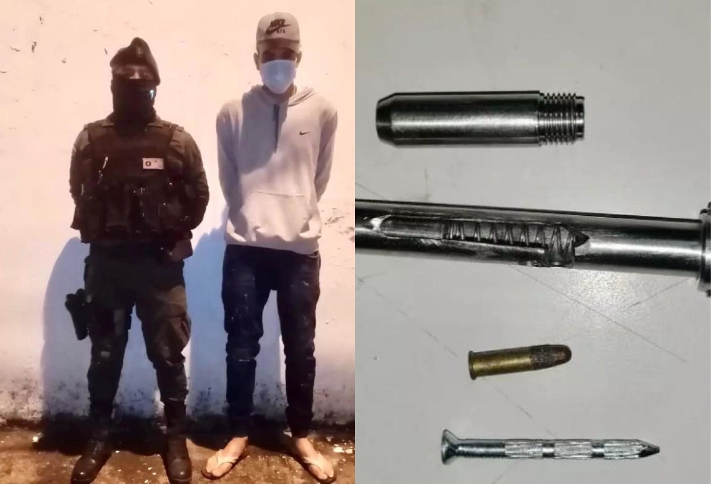 Extranjero capturado con esfero pistola