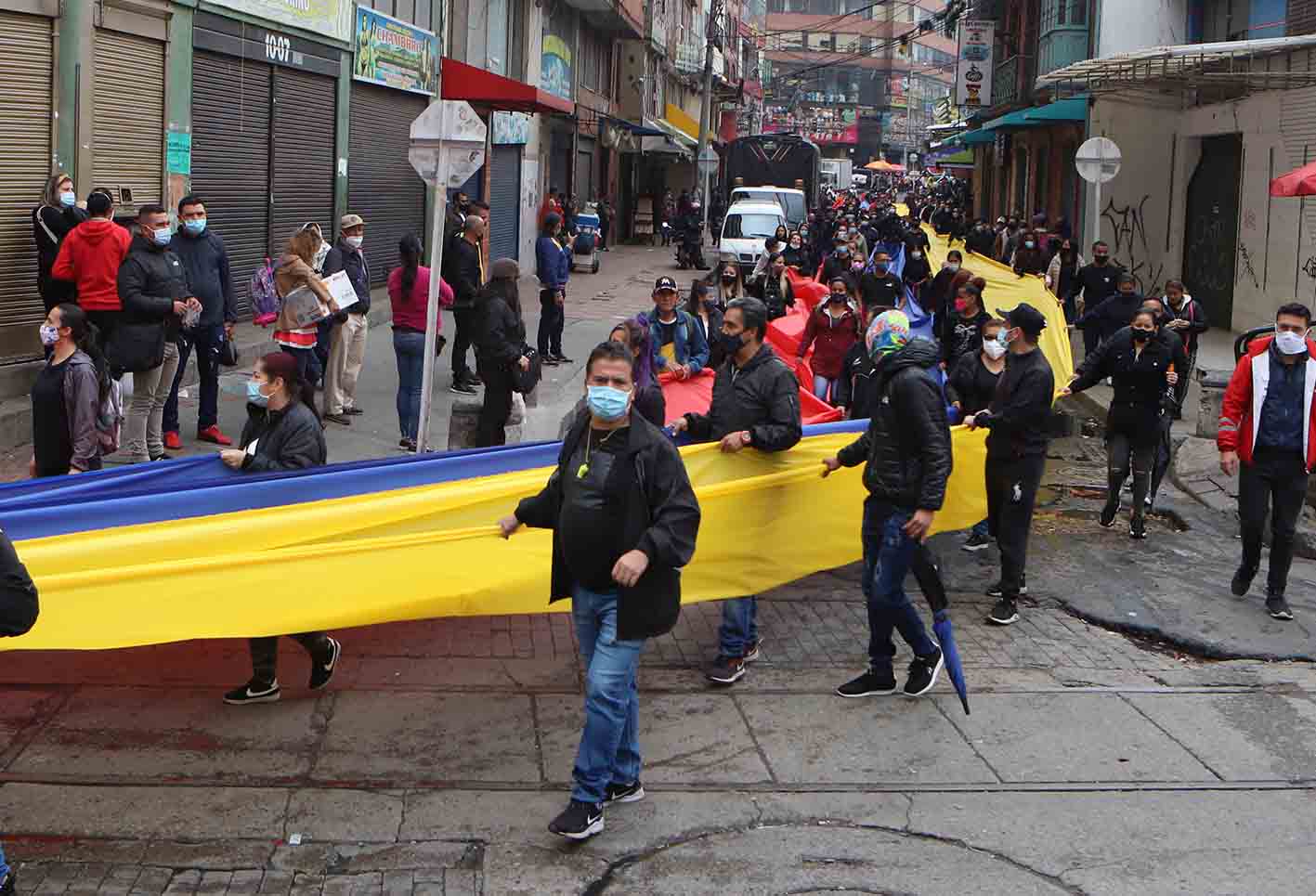 Comerciantes de San Victorino protestan por reactivación de madrugones