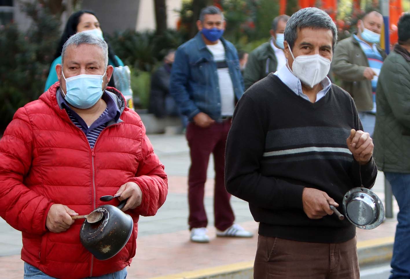 Protestas en Bogotá / Dueños de buses provisionales del SITP