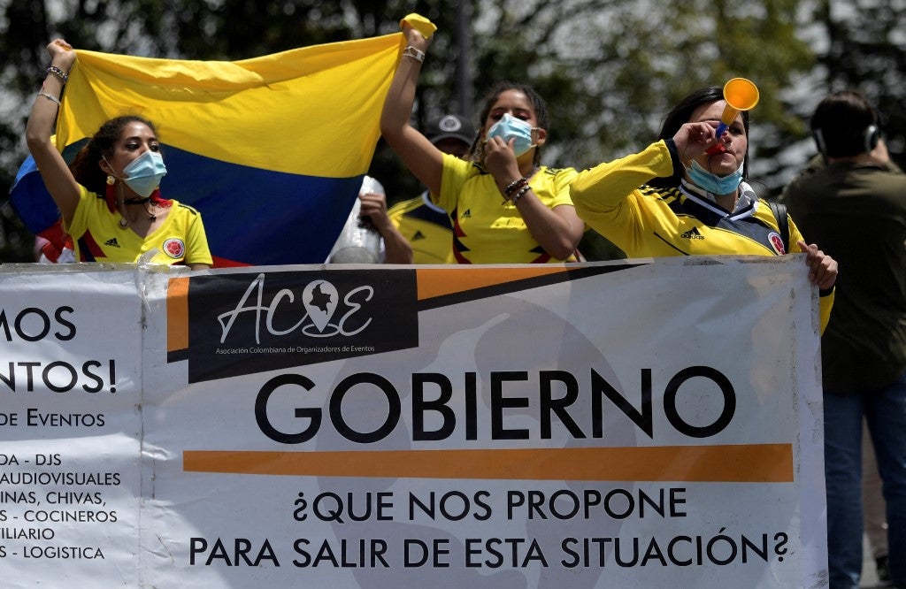 Protestas contra medidas de cuarentena, en Bogotá