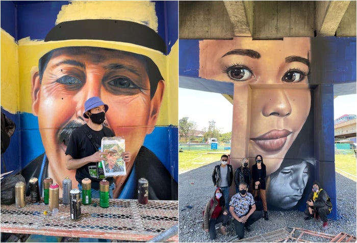 Murales de víctimas de falsos positivos en Bogotá