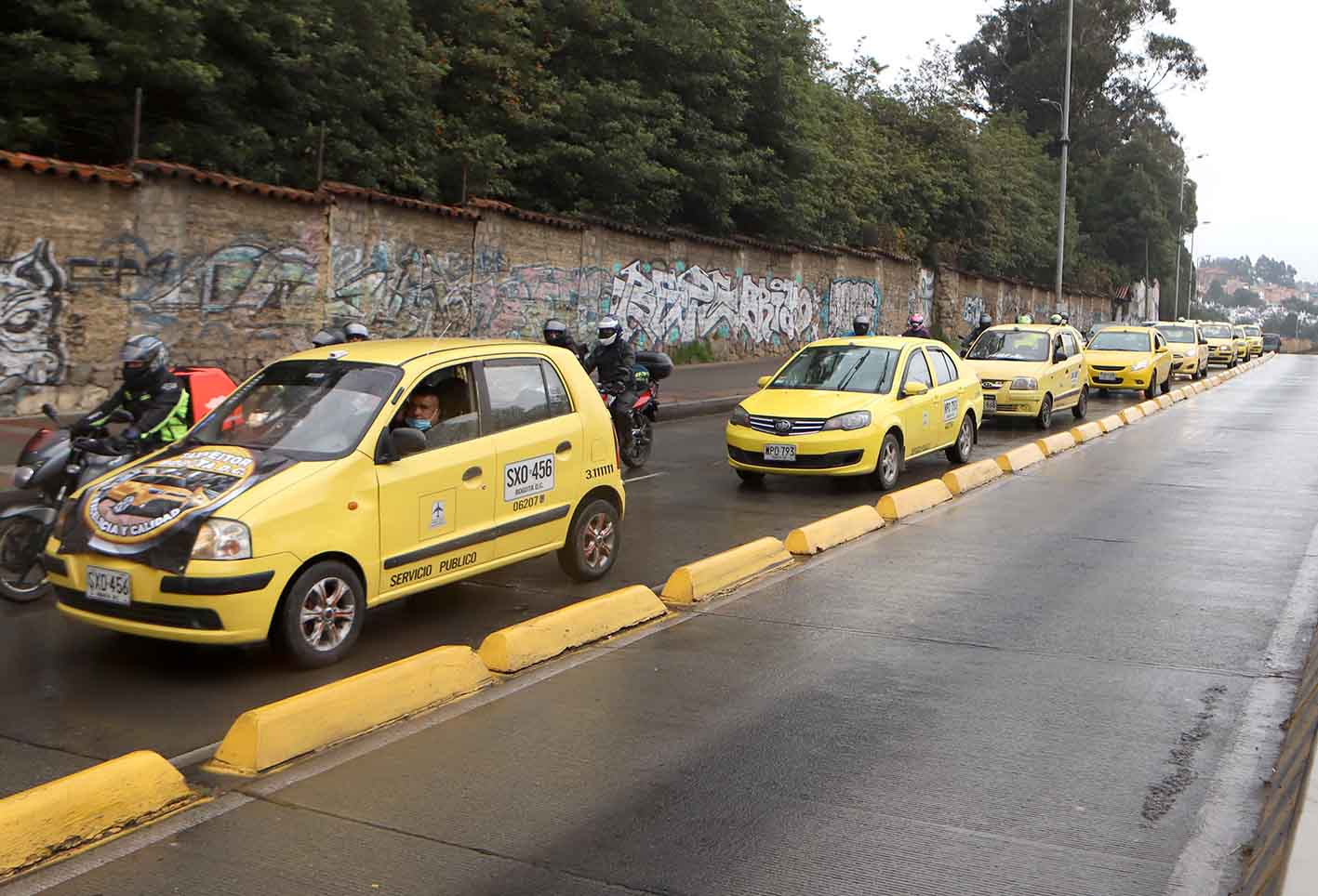 Taxistas en Bogotá