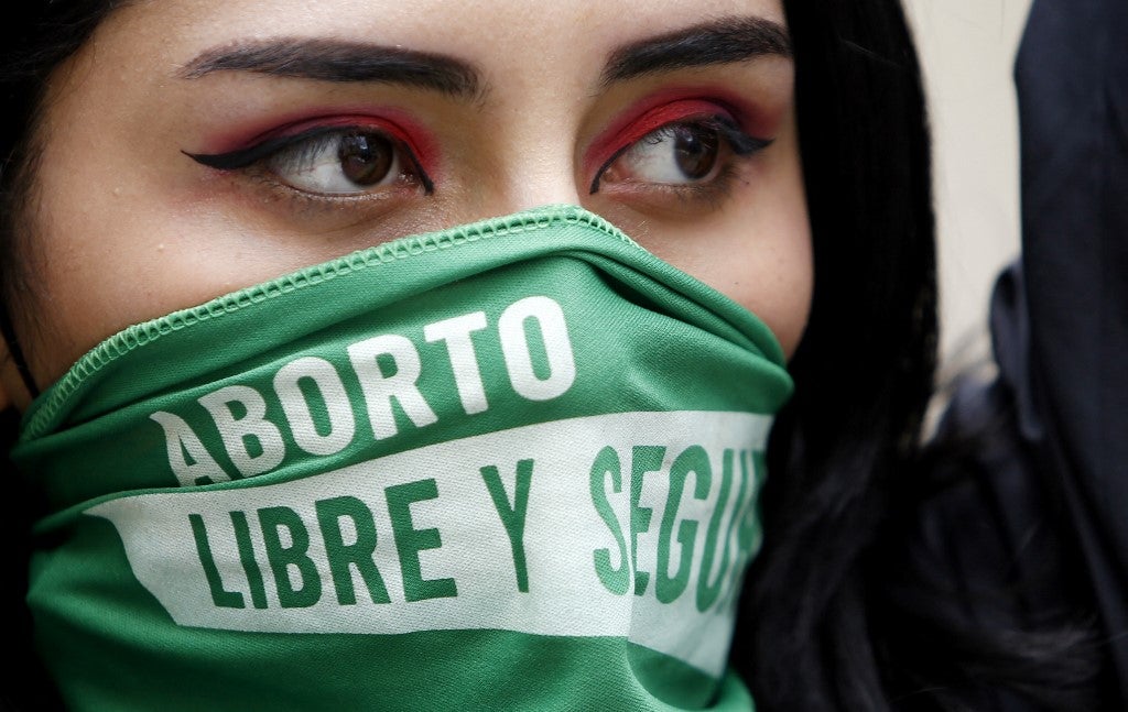 Protesta a favor del aborto en Colombia
